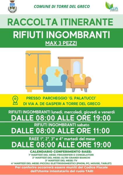 calendario smaltimento ingombranti raee