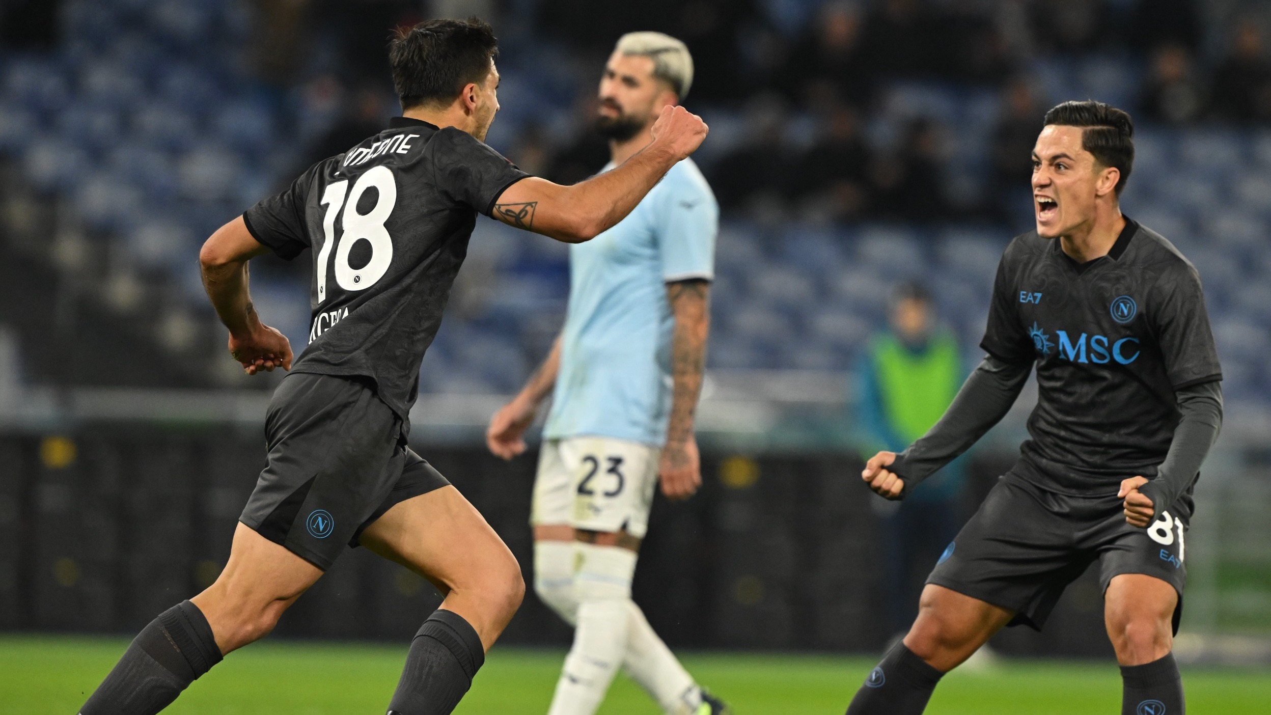 Simeone e Raspadori in Lazio-Napoli (1)